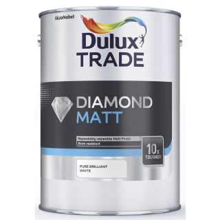 Dulux Trade Diamond Matt Pure Brilliant White Paint 5L