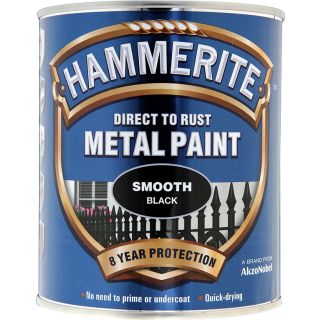 Hammerite Metal Paint Smooth Black Aerosol 750ml