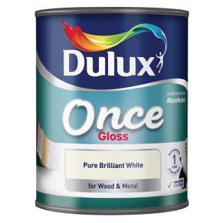 Dulux Once Gloss Pure Brilliant White Paint 2.5L