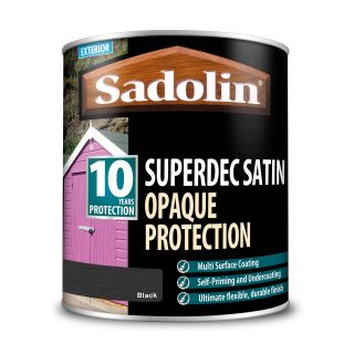 Sadolin Superdec Satin Opaque Black Wood Protection 1L