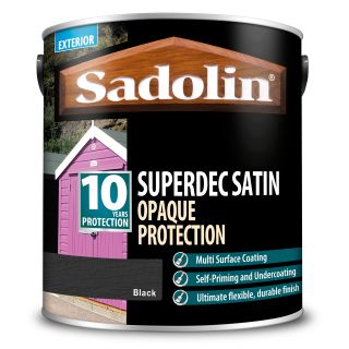 Sadolin Superdec Satin Opaque Black Wood Protection 2.5L