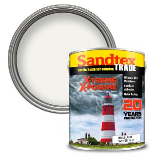Sandtex Trade X-treme X-posure Smooth Brilliant White Masonry Paint 5L