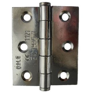 Dale Hardware Polished Chrome Grade 7 Fire Hinges with Intumescent Plates - Pack of 3
