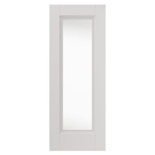 JB Kind Belton White Primed Glazed Panelled Interior Door