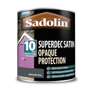 Sadolin Superdec Satin Opaque Anthracite Grey Wood Protection 1L