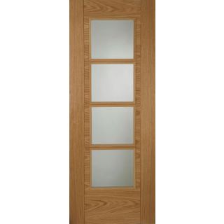 Mendes Pre-Finished Oak Iseo Semi Solid 4 Light Central Glazed Internal Door
