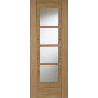 Mendes Pre-Finished Oak Iseo Deluxe Central 4 Light Glazed Internal Door