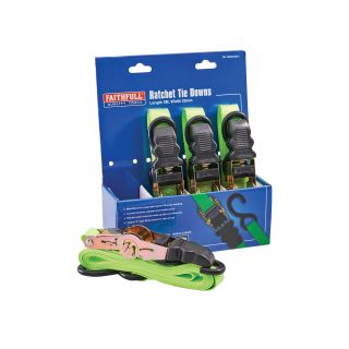 Faithfull 4 Piece Ratchet Tie Down Set