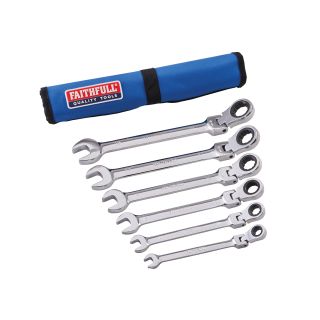 Faithfull 6 Piece Ratchet Combination Spanner Set