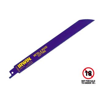 Irwin Sabre Saw Metal & Wood Cutting Blades 810R 200mm - Pack of 5