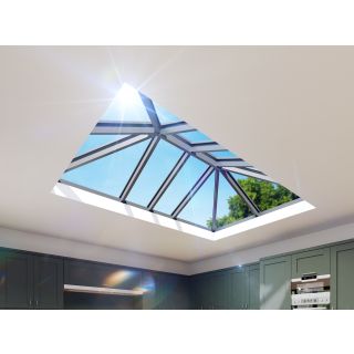 Whitesales Skyvu Grey Aluminium Neutral Glass Style A Roof Lantern 1000 x 2000mm