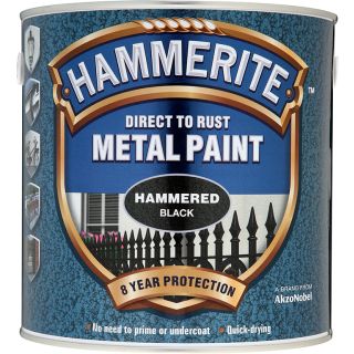 Hammerite Hammered Black Direct To Rust Paint 2.5L