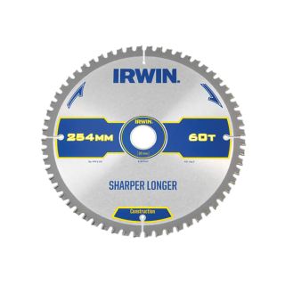 Irwin Construction Mitre Circular Saw Blade 254 x 30mm x 60T ATB/Neg