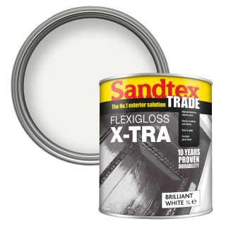 Sandtex Trade Flexigloss X-Tra Brilliant White Paint 1L