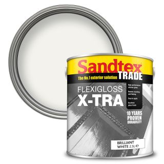 Sandtex Trade Flexigloss X-Tra Brilliant White Paint 2.5L