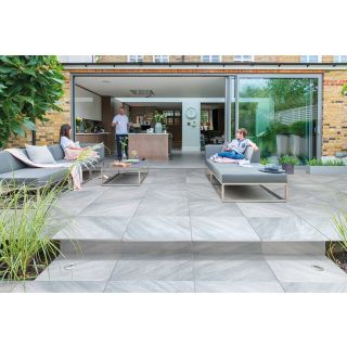 Bradstone Mode Profiled Silver Grey Porcelain Paving 595 x 595mm