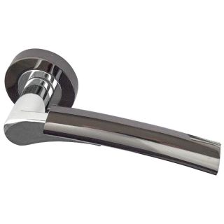 Frelan Hardware Arkus Polished Chrome/Black Nickel Lever On Round Rose Door Handle