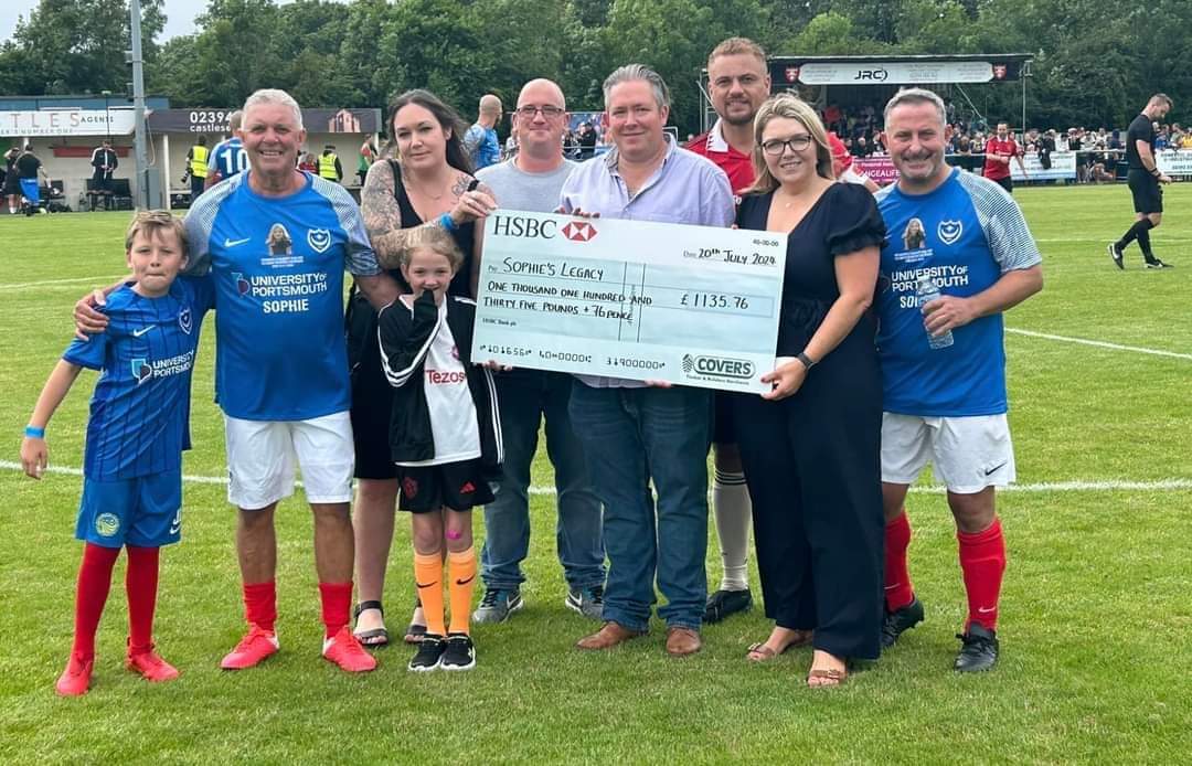 Covers Gosport donates over £1,000 to local charity Sophie’s Legacy